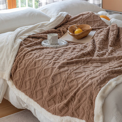 Wendbare Sherpa-gefütterte strukturierte Strickdecke