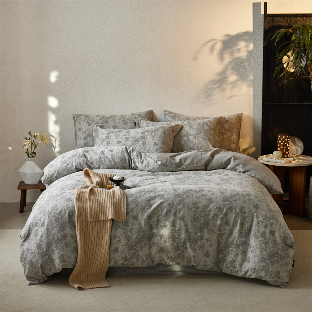 Bettwäsche-Garnitur im Jacquard-Vintage-Look mit Ton-in-Ton Blumenrelief