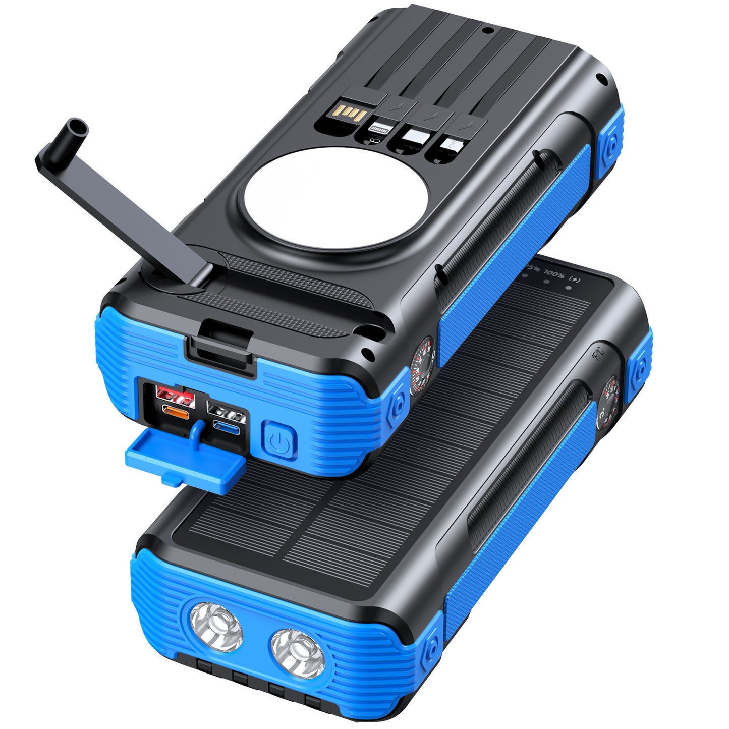 Multifunktionale Solar Powerbank mit LED-Anzeige Brehn