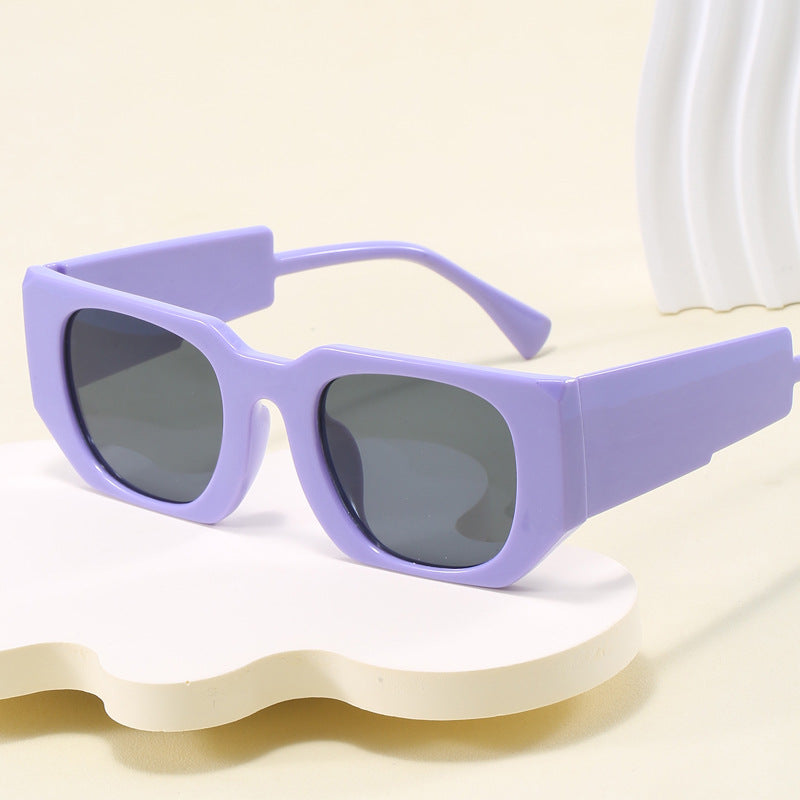 Damen geometrische Oversized-Sonnenbrille mit breitem Design Brehn