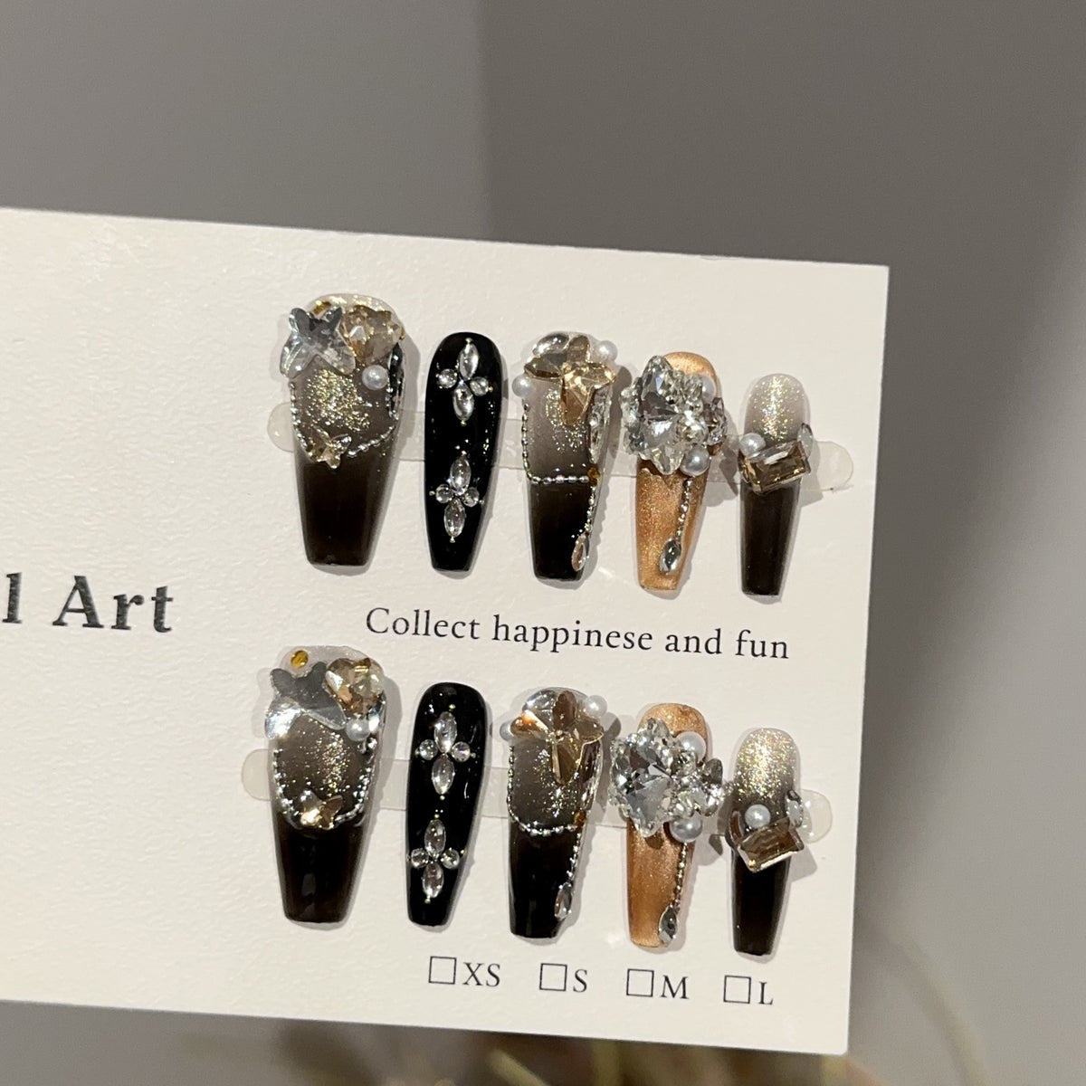 Elegantes Glamouröses Press-On Nagelkunst Set