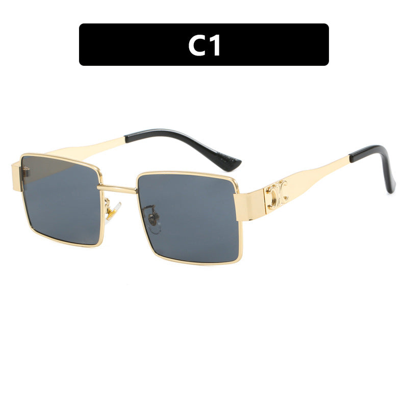 Damen modische rechteckige Sonnenbrille mit hochwertigem Metallrahmen und polarisierenden Gläsern Brehn