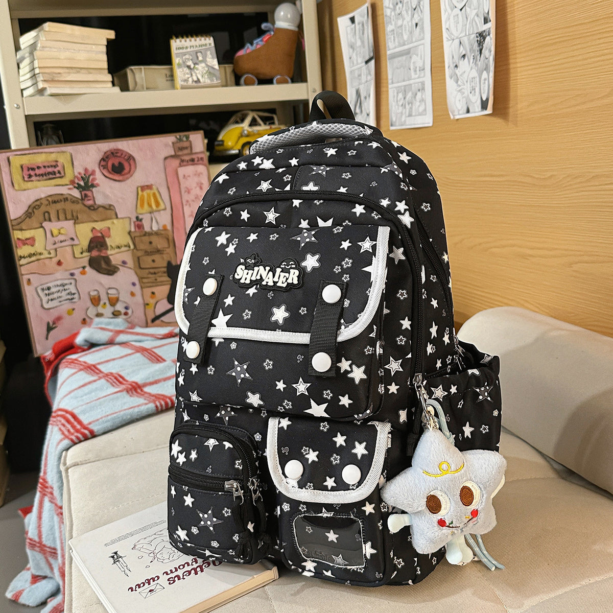 Stylischer Sternenmuster-Rucksack Brehn