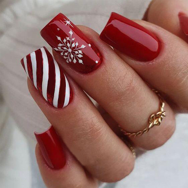 Festliches Winter-Themen Press-On Nagelkunst-Set Brehn