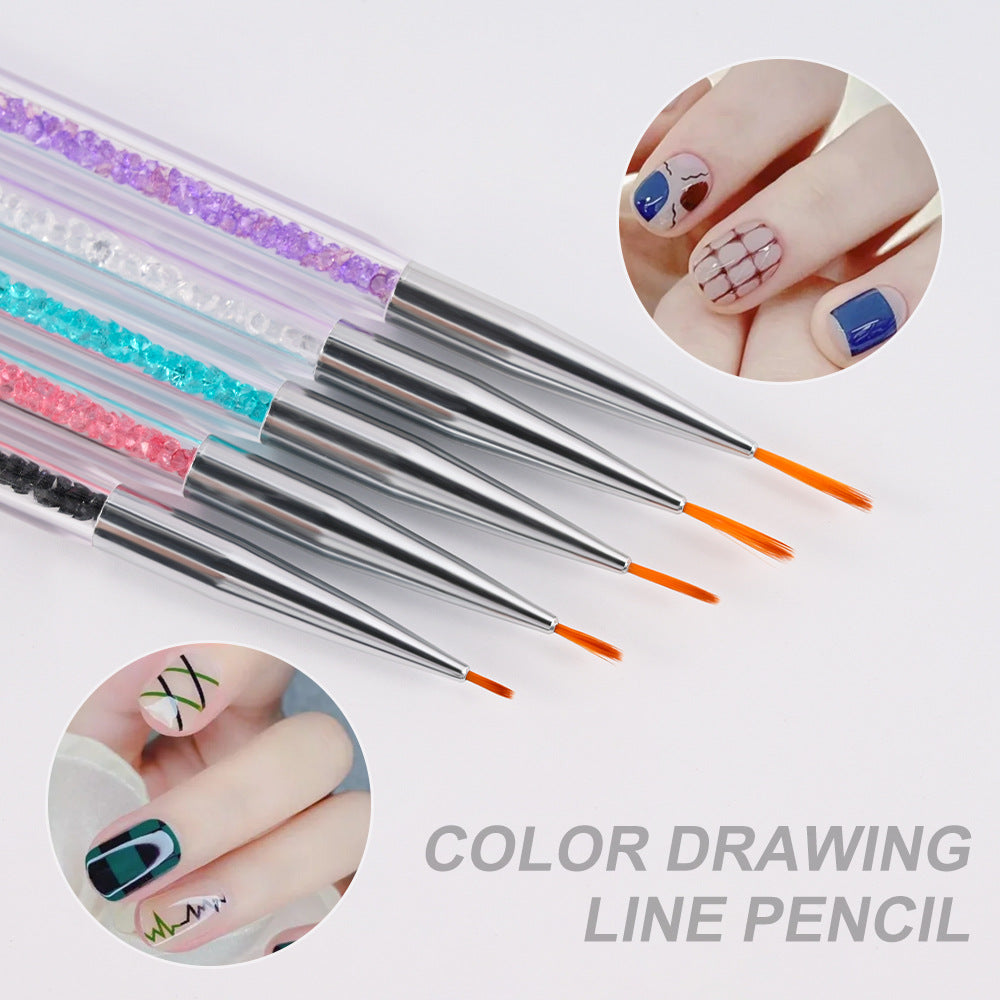 Crystal-handled Nail Art Detail Pinsel Set Brehn