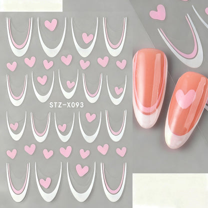 Herzförmige Nagelkunst Aufkleber