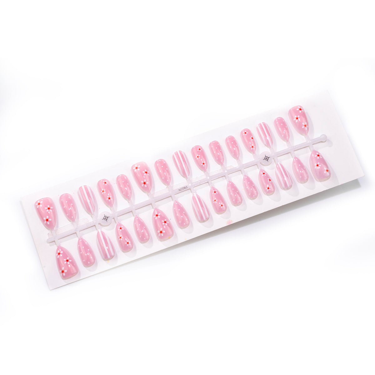Elegantes Blumenmuster Press-On Nagelkunstset Brehn