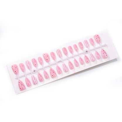 Elegantes Blumenmuster Press-On Nagelkunstset Brehn