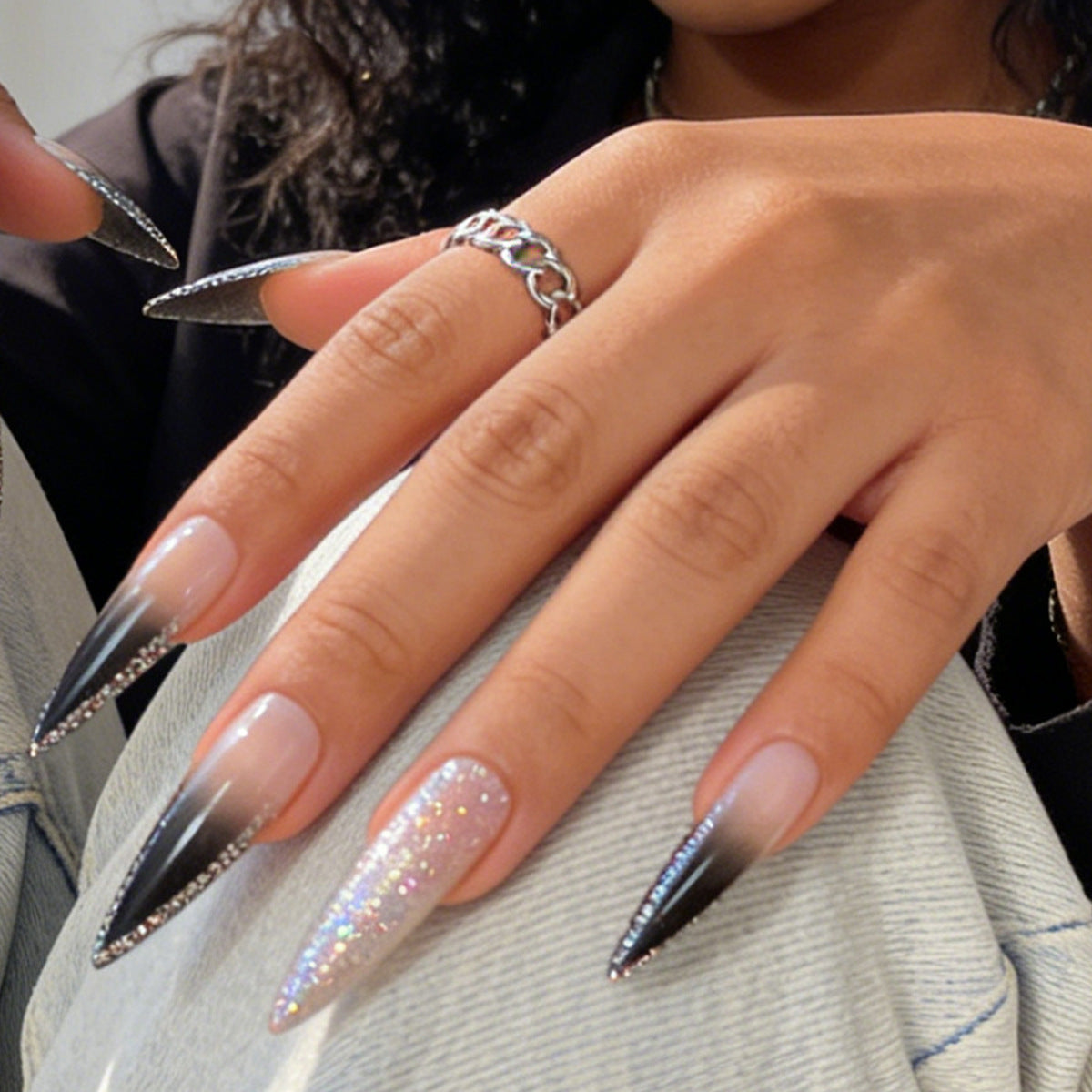 Glamouröse Stiletto Press-On Nail Set Brehn