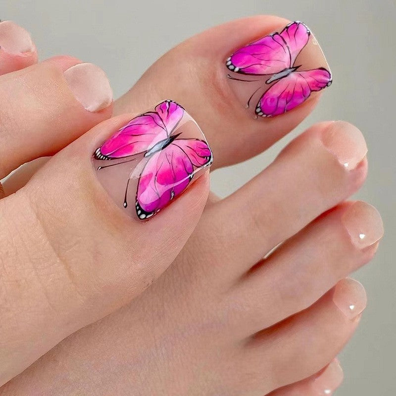 Kunstvolle Fußnagelgestaltung mit Göttlichem Schmetterlingsdesign Brehn