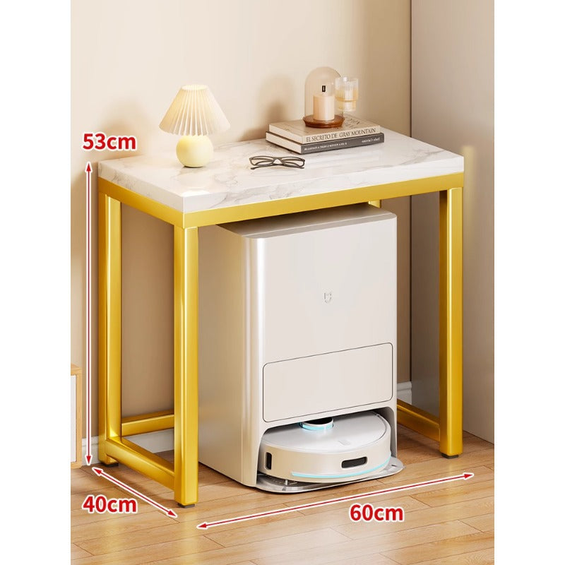 Marmor-Top-Gold-Metall-Konsole für Robotervakuum-Dock und Eingangsorganisator