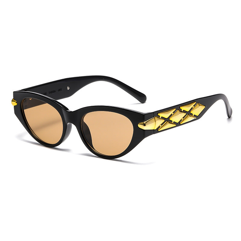 Damen Cat-Eye Sonnenbrille mit luxuriösen Akzenten und einzigartigem Design Brehn