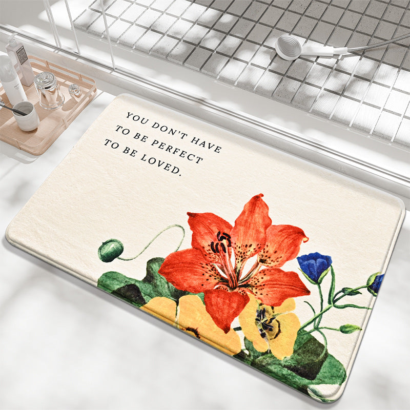 Dekorative Florale Sprüche Badmatte Brehn