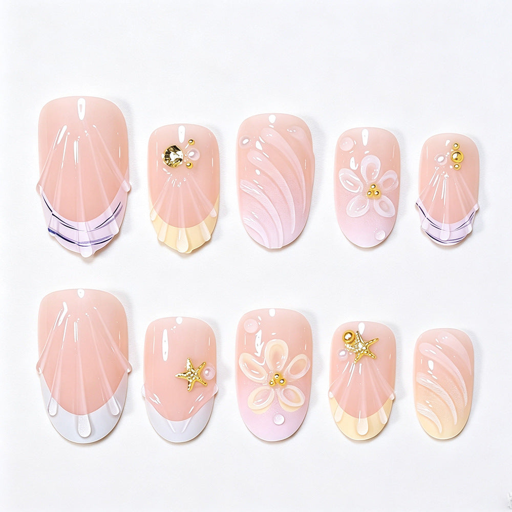 Künstlerische Blumen-Gel-Nagelerweiterungen Brehn