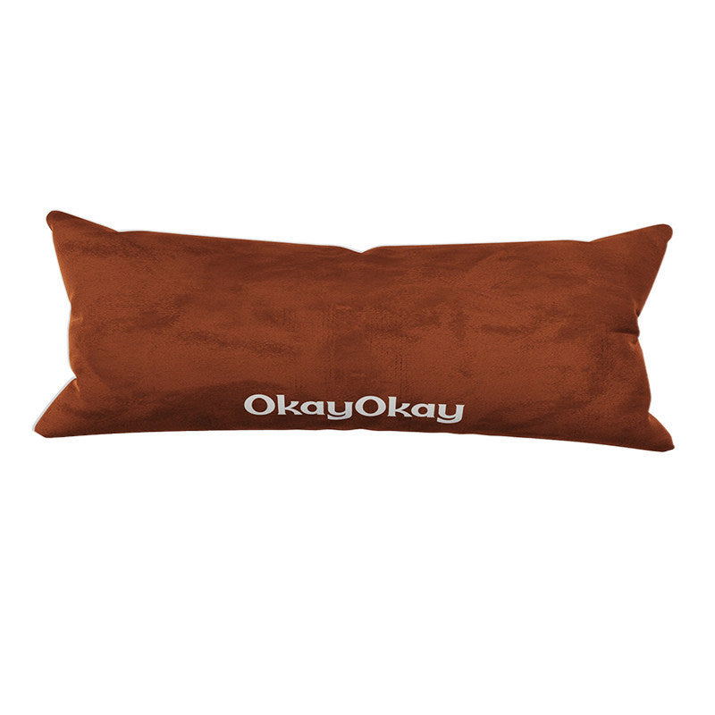 Rectangular Velvet Lumbar Pillow Cover with Hidden Zipper and Embroidered Slogan