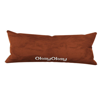 Rectangular Velvet Lumbar Pillow Cover with Hidden Zipper and Embroidered Slogan