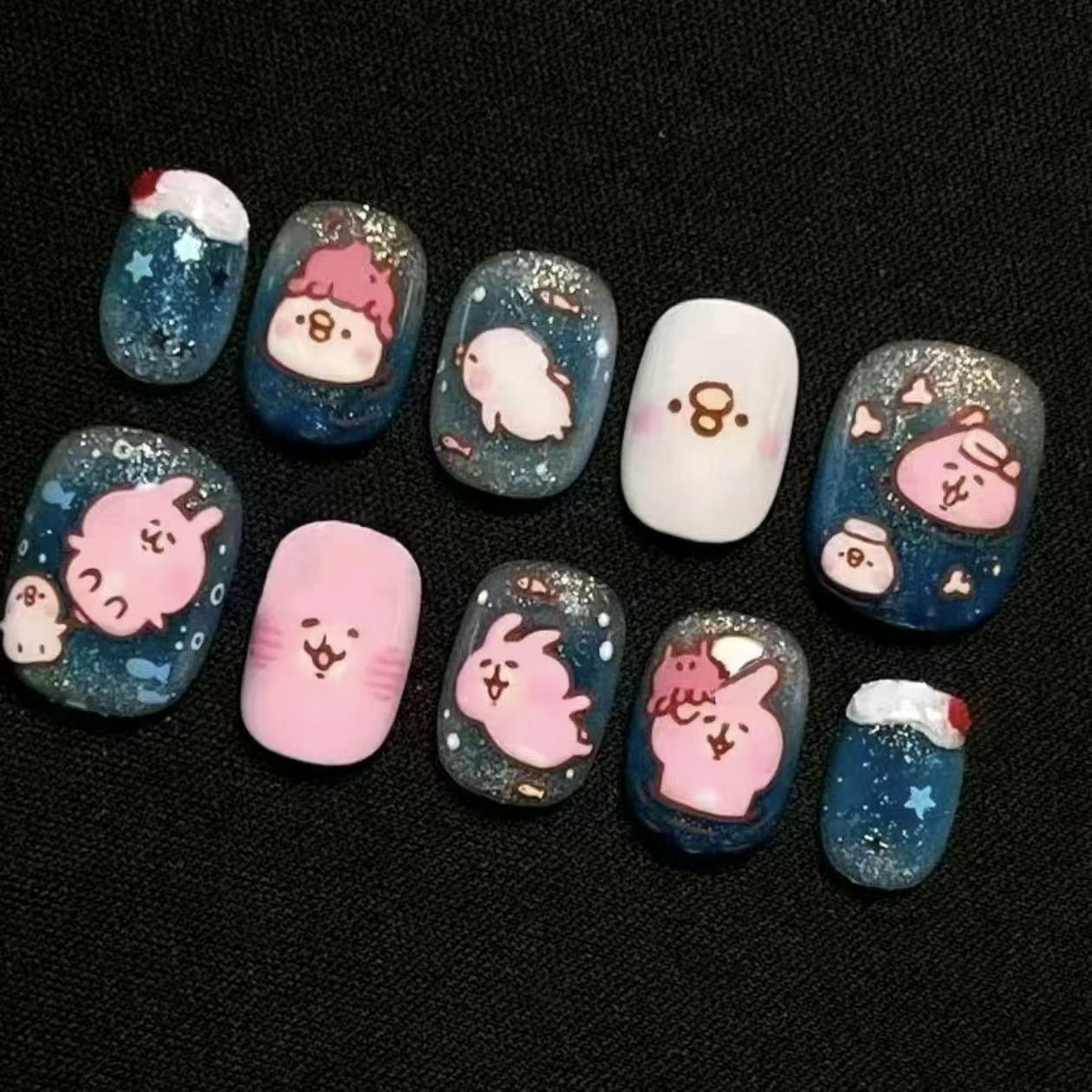 Cartoon-Charakter-Nagelkunst-Set Brehn