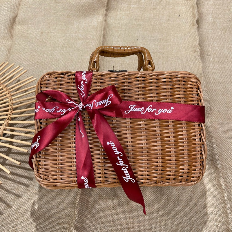 Damen klassischer Rattan Handtasche Brehn