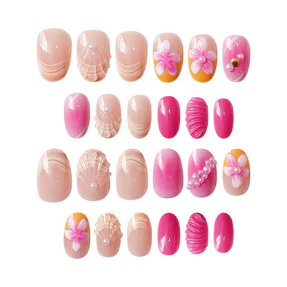 Künstlerisches von Muscheln inspiriertes Press-On-Nail-Set Brehn