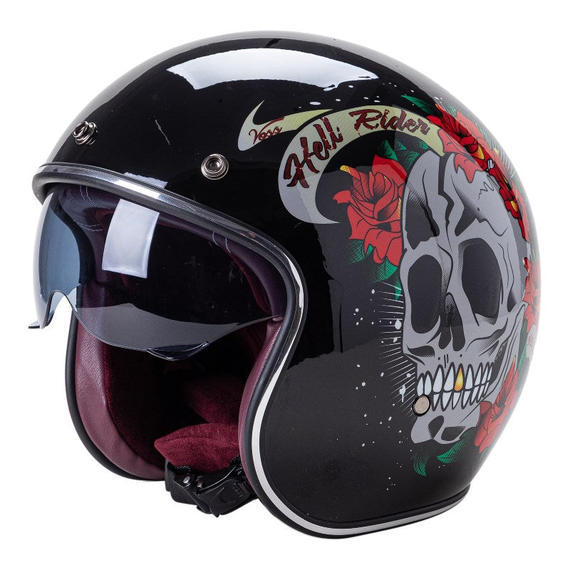 Klassischer Jet-Style Motorradhelm Brehn