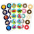 Dekoratives Donut-Aufkleber-Set Brehn
