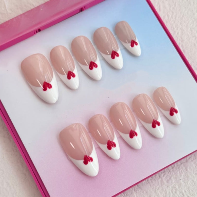 Künstlerisches Floral- und Stern-Applikationen Press-On Nagelset Brehn