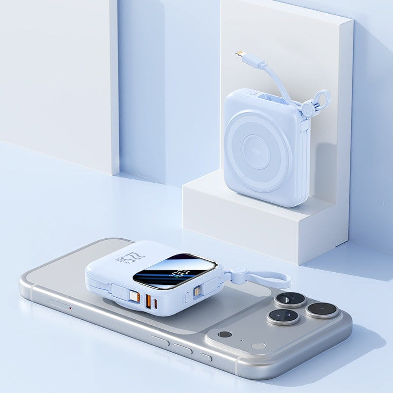 Tragbare Powerbank mit innovativem Kabelmanagementsystem und Schnellladefunktion Brehn