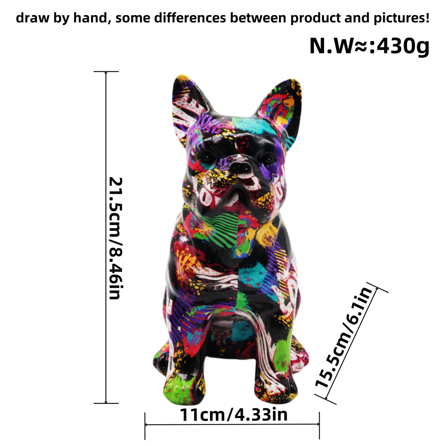 Künstlerisch gestaltete Bulldoggenfigur Brehn