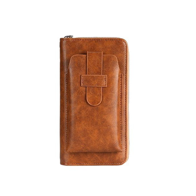 Reißverschluss Leder Reisegeldbörse mit RFID-Schutz Brehn