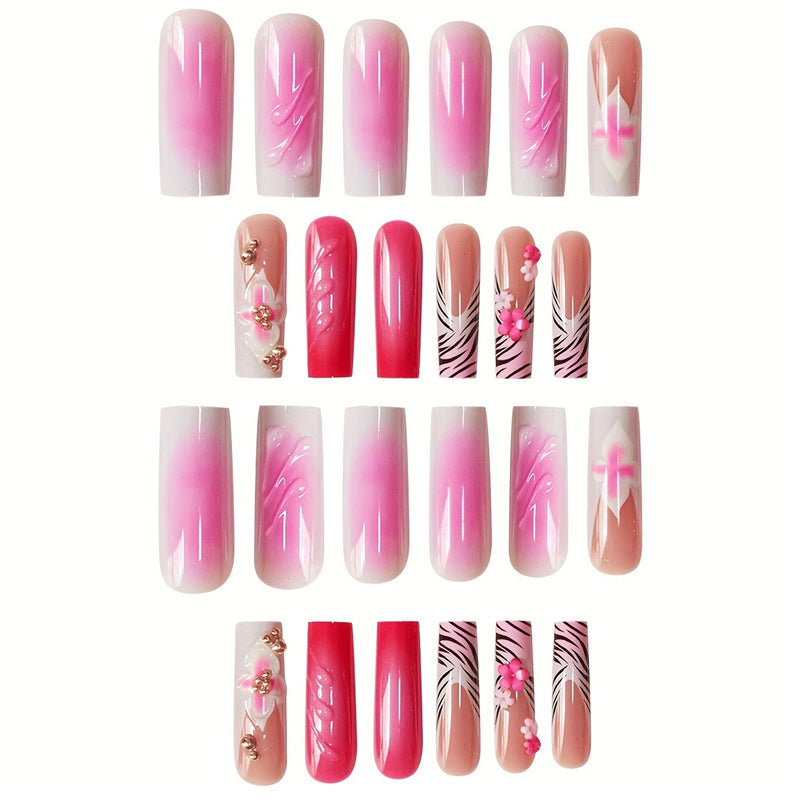 Dekorative florale Press-On Nagelerweiterungen Brehn