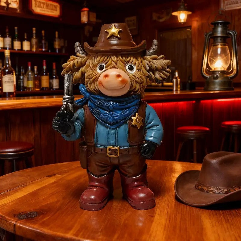 Lustige Cowboy Dekofigur Brehn