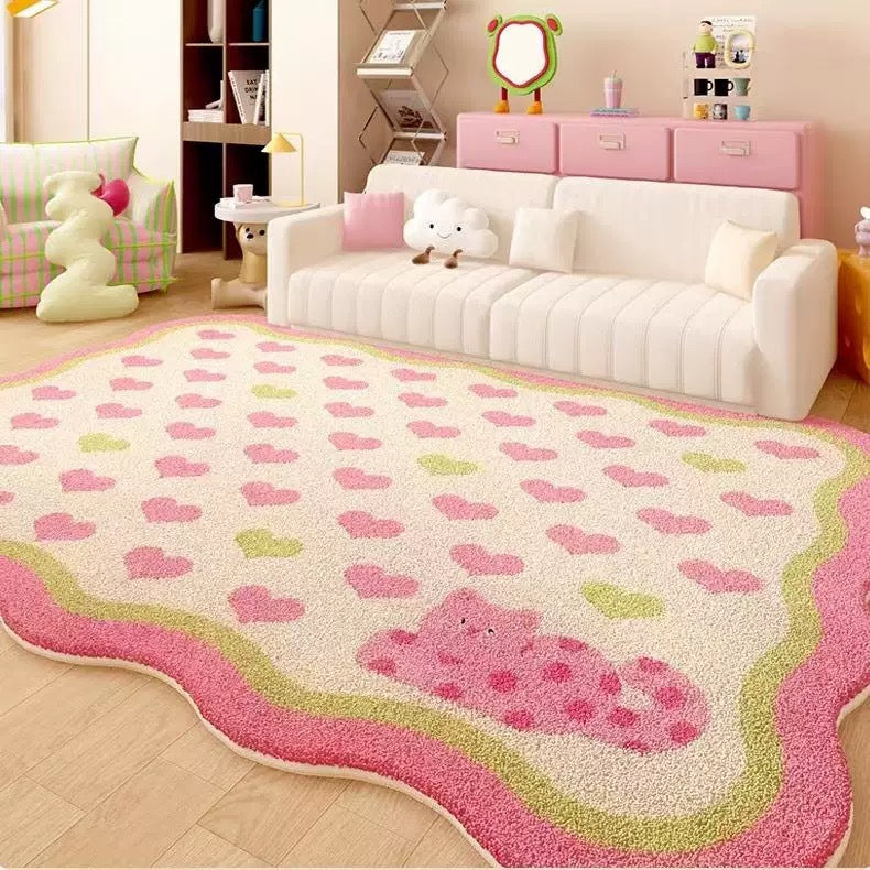 Blumenkreismuster Verspielter Bereichsteppich
