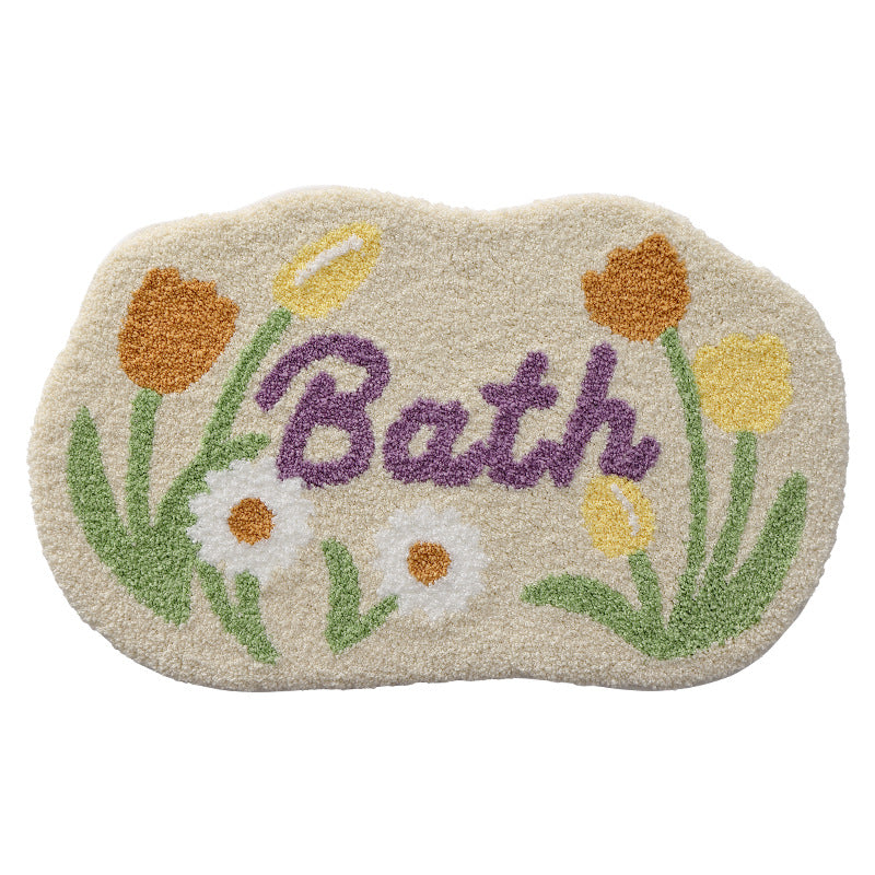 Texturiertes Blumen-Badezimmermatte Brehn