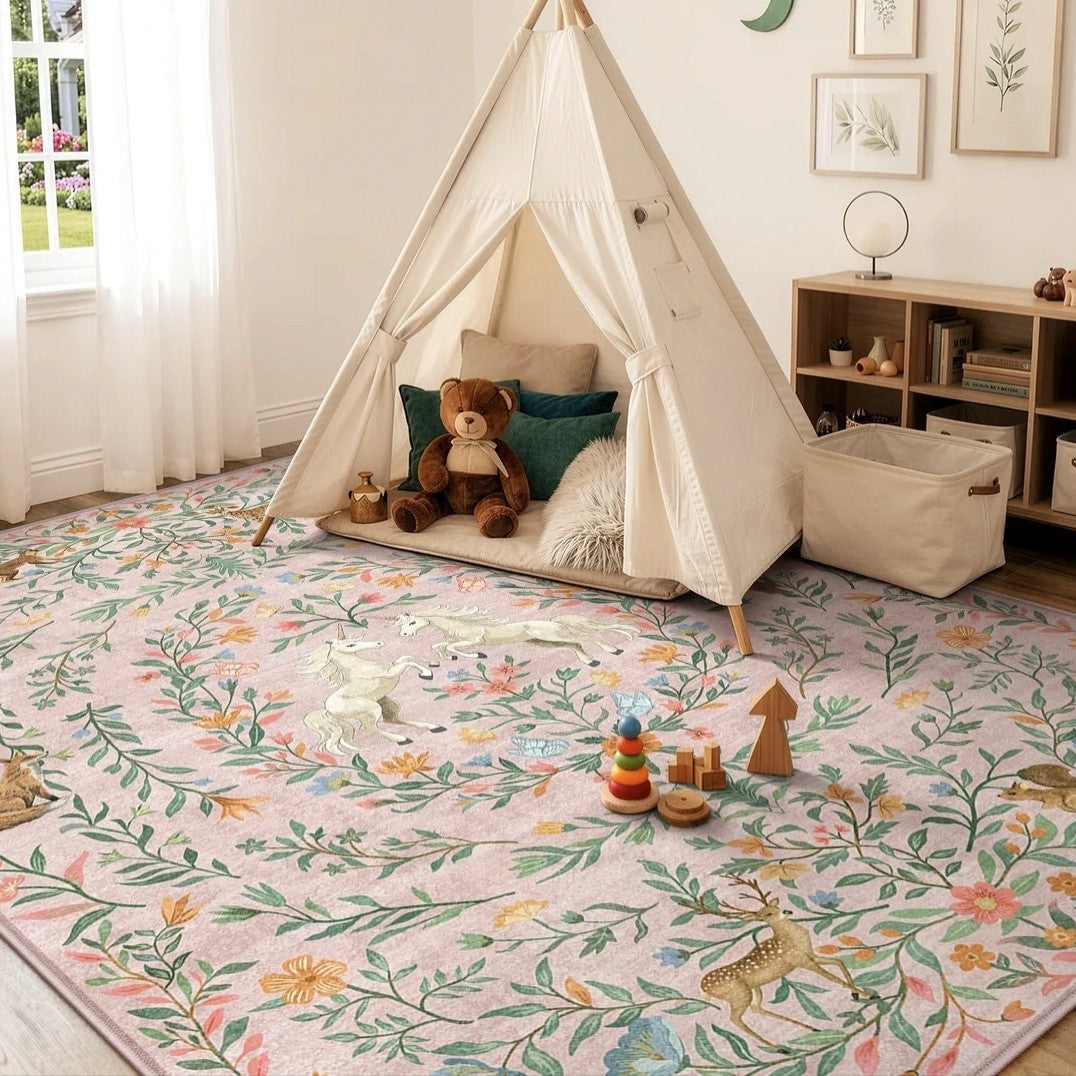 Florales Patchwork-Teppich