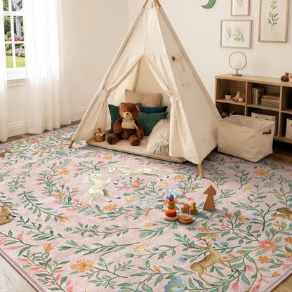 Florales Patchwork-Teppich