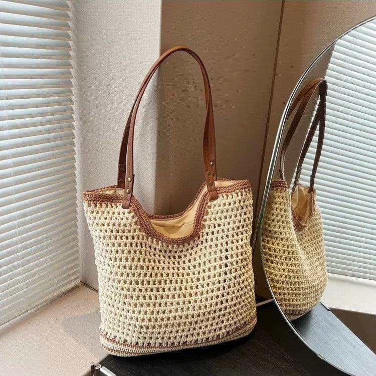 Handgewebte Strandtasche mit Feiner Maschenstruktur Brehn