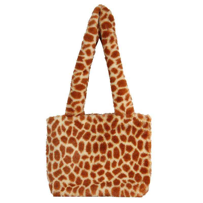 Luxuriöse Kunstfell Leopardenmuster Handtasche