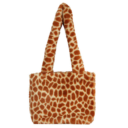 Luxuriöse Kunstfell Leopardenmuster Handtasche
