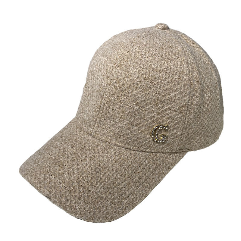 Damen Elegante Wollmischung Baseball Cap Brehn
