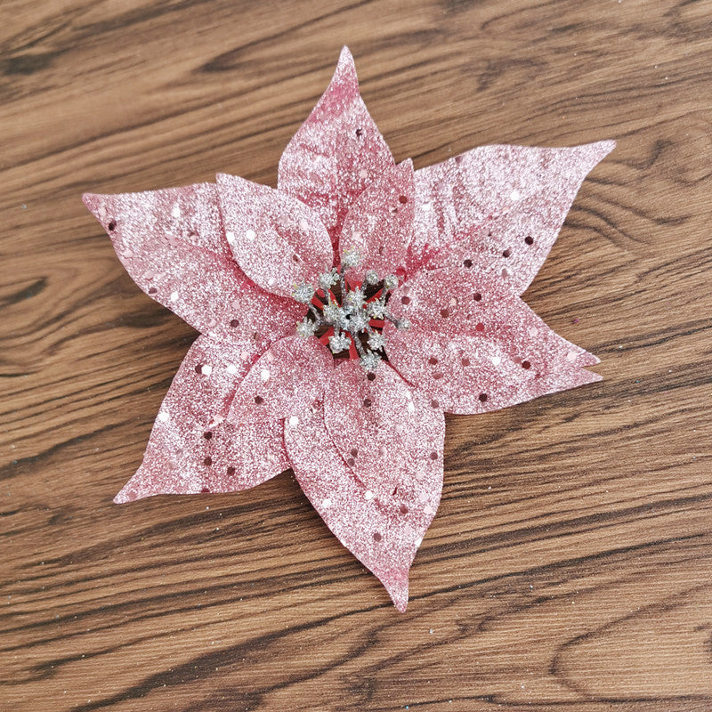 Glitzerndes dekoratives Blumenornament Brehn