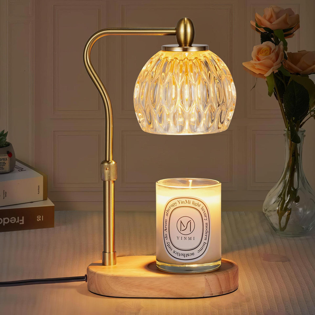 Vintage-inspirierte Glas-Tischlampe