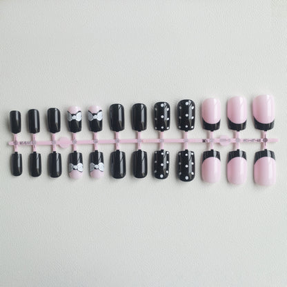 Künstlerisches Polka Dot und Schleifen Nagelkunstset