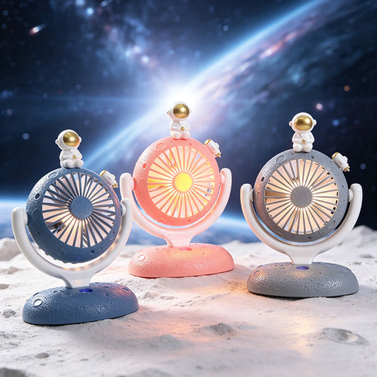Unisex Tragbarer Mini-Ventilator mit LED-Beleuchtung und einzigartigem Astronautendesign Brehn
