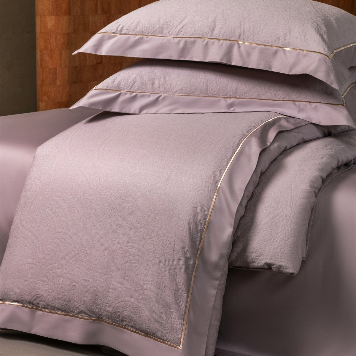 Luxuriöses gestepptes Paisley Jacquard Bettbezug Set
