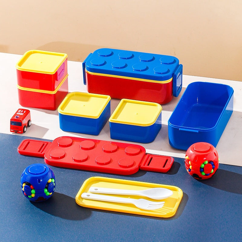 Mehrere Fächer kreative LEGO-inspirierte Lunchbox