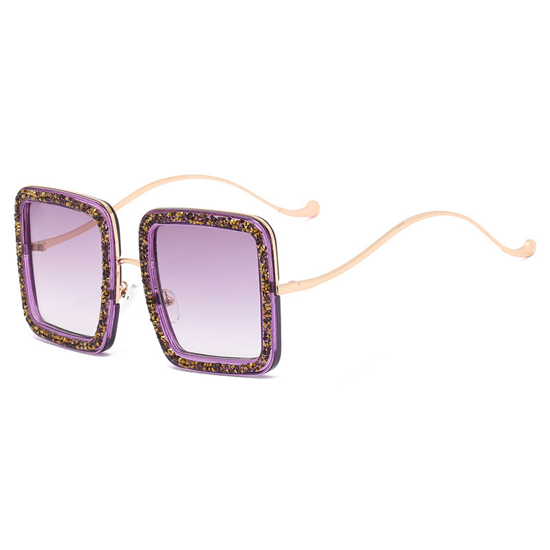 Damen glamouröse Sonnenbrille mit funkelndem Kristallrahmen Brehn