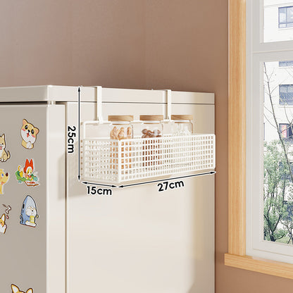 Über-Kühlerschrank Vertikaler Hängender Netzlagerregal mit tiefen Körben und Hakenleiste