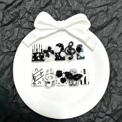 Künstlerisches Musikalisches Press-On Nail Art Set
