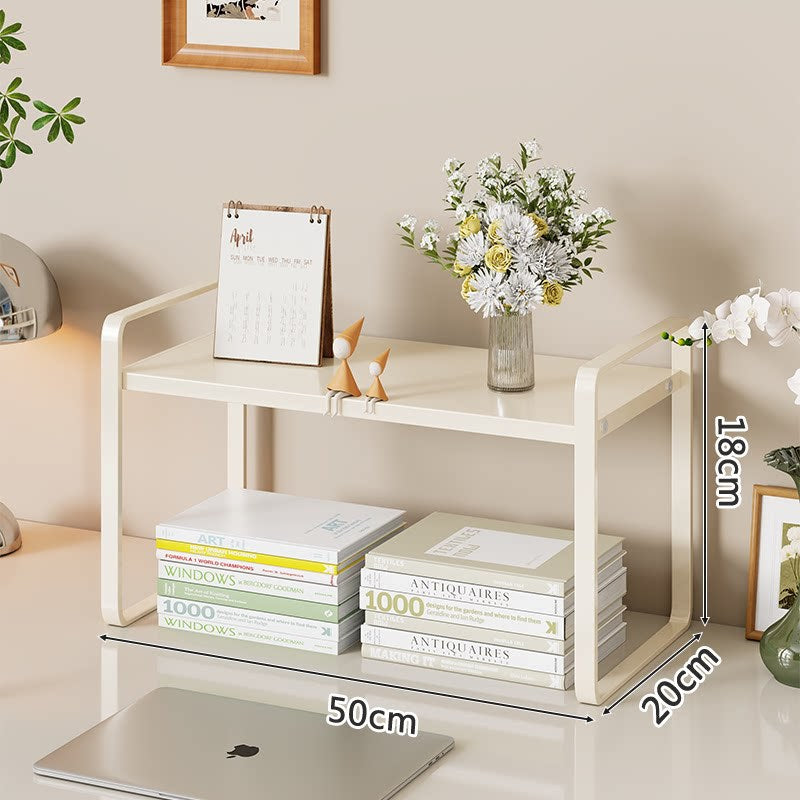 Kompakte Zwei-Ebenen Metall Schreibtisch Organizer Regal