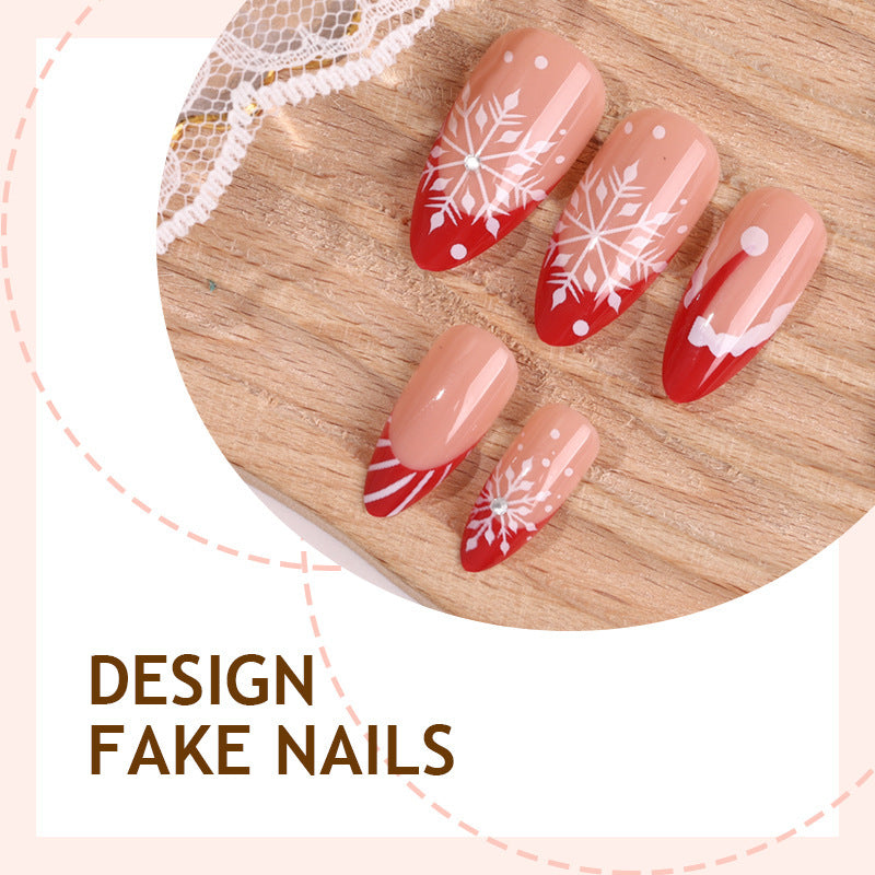 Kreatives Kunstnagelset mit festlichem Schneeflocken-Design Brehn
